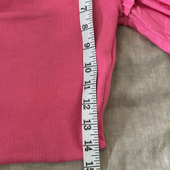 Zara Hot Pink Ribbed Square neck Crop Top. Size S - Picture 7 of 12